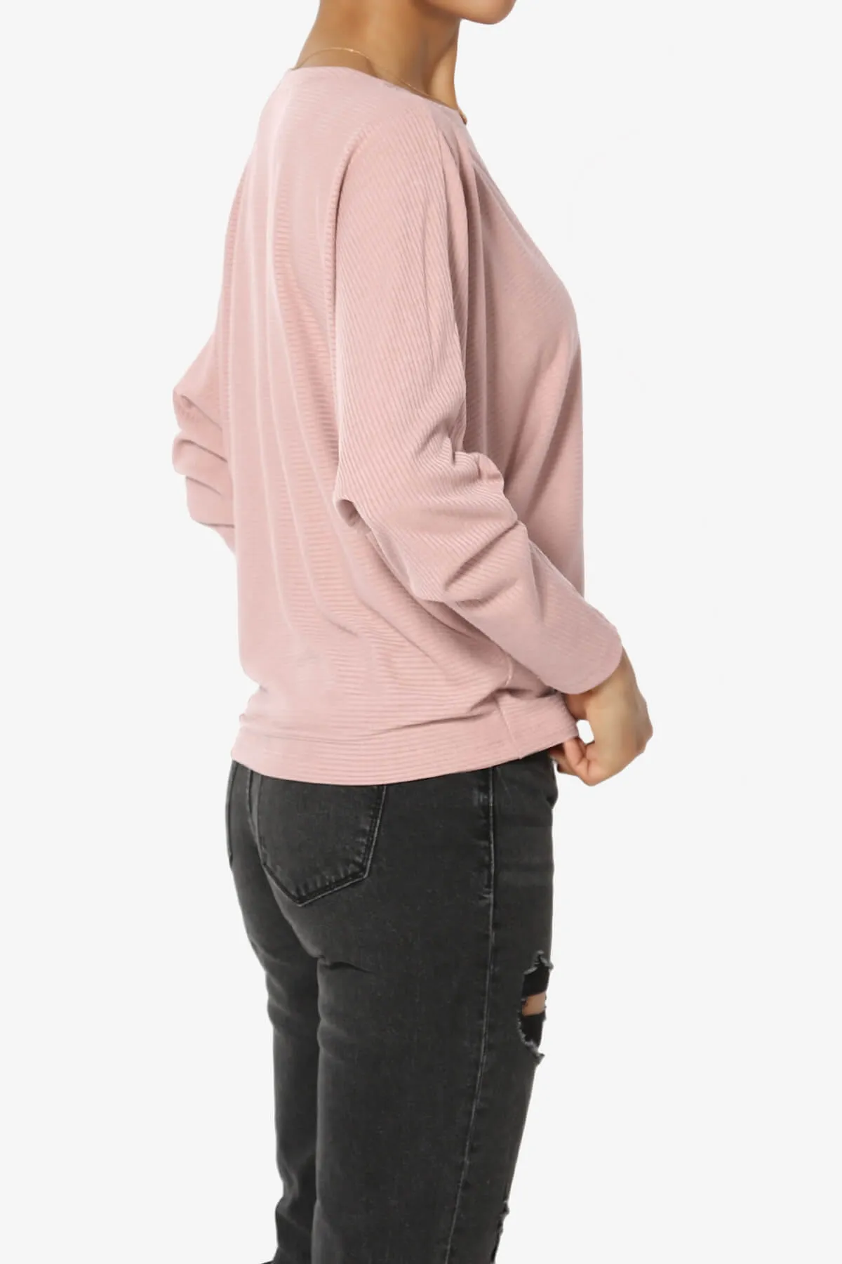 Pepper Dolman Sleeve Ribbed Top