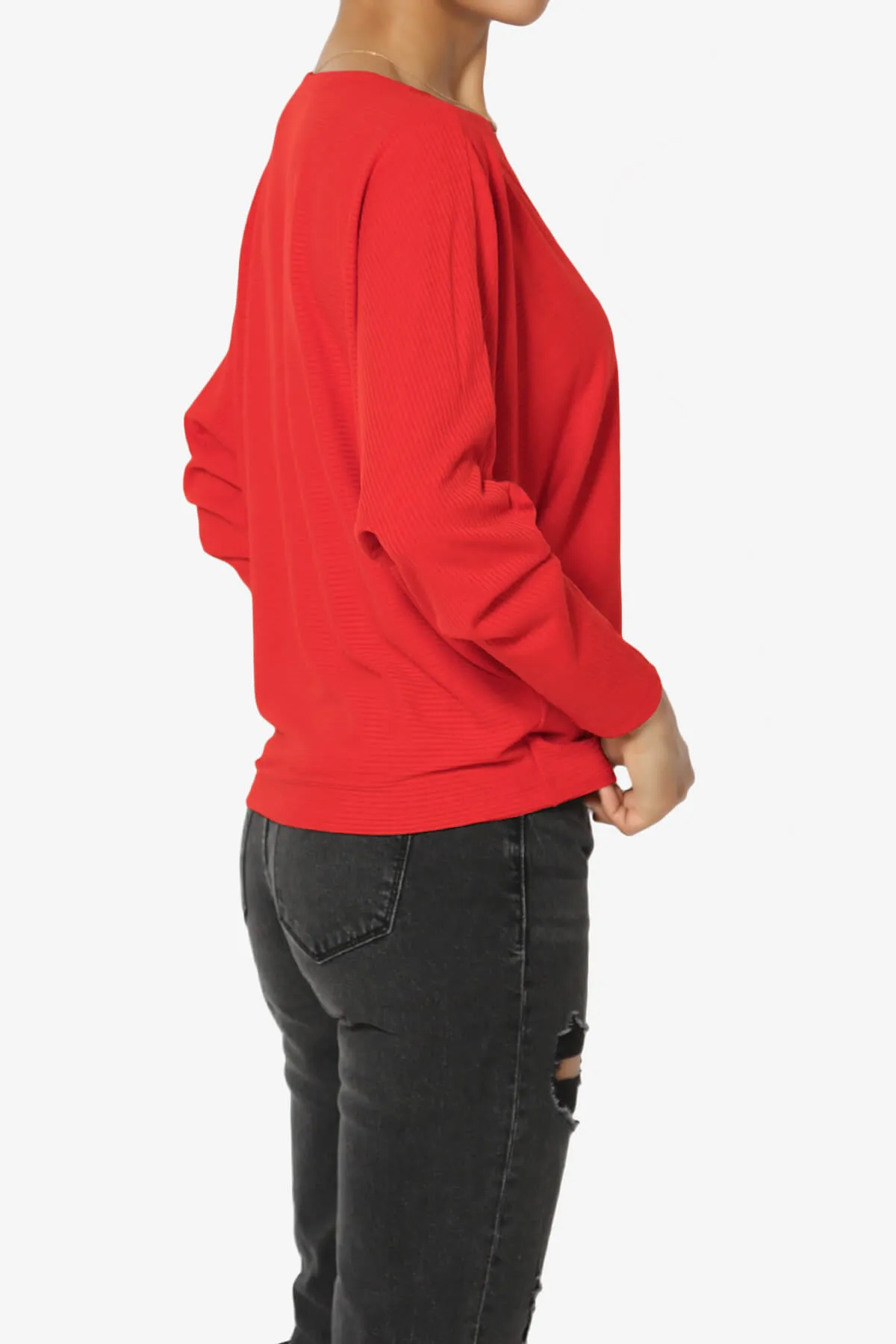 Pepper Dolman Sleeve Ribbed Top