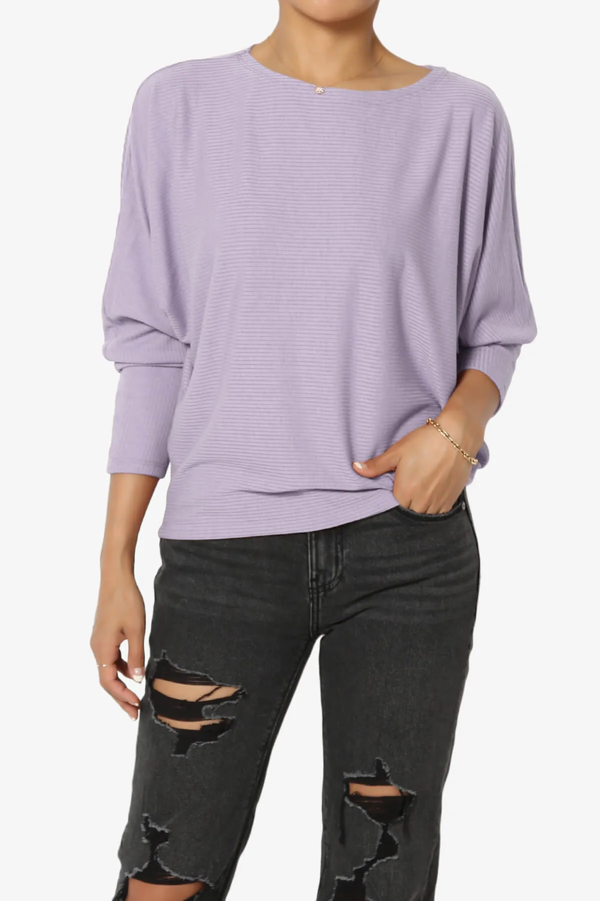 Pepper Dolman Sleeve Ribbed Top