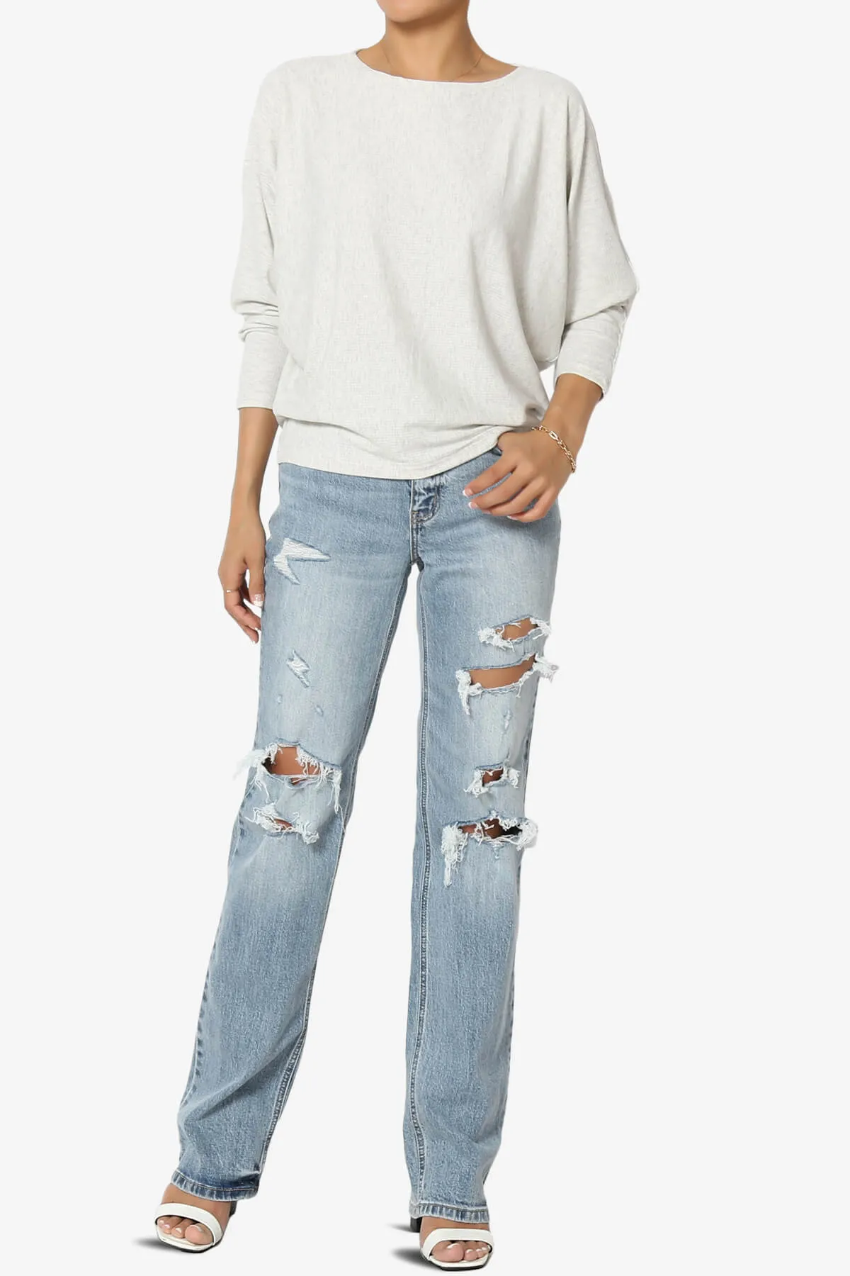 Pepper Dolman Sleeve Ribbed Top