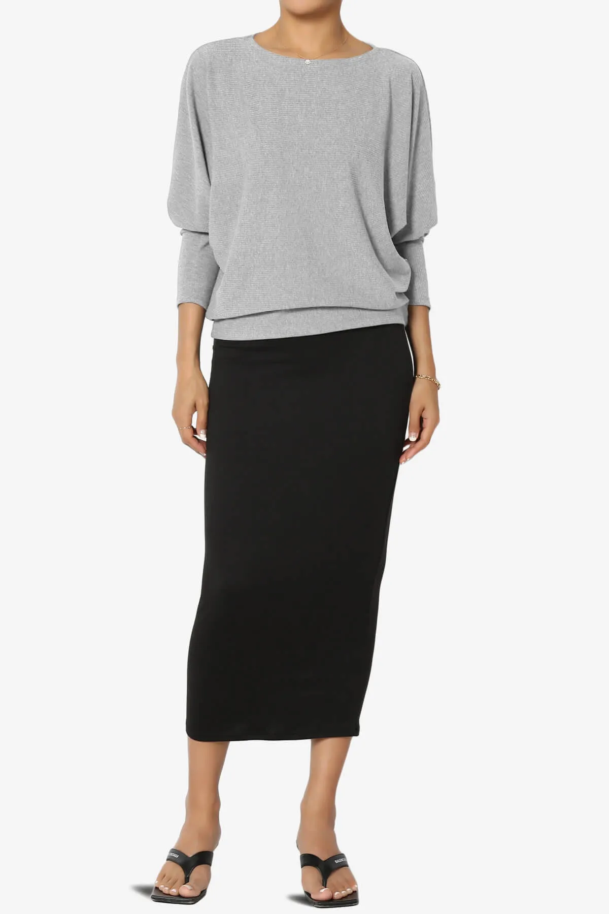 Pepper Dolman Sleeve Ribbed Top