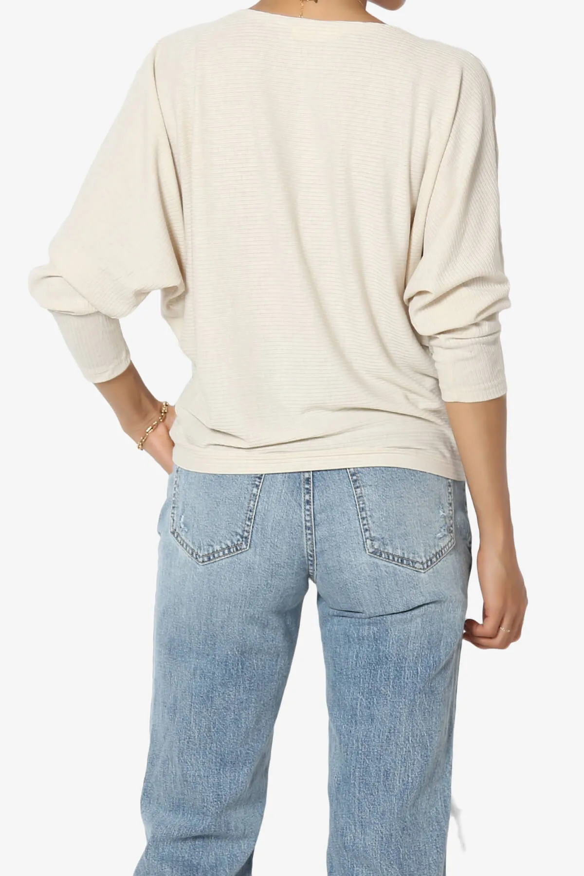 Pepper Dolman Sleeve Ribbed Top
