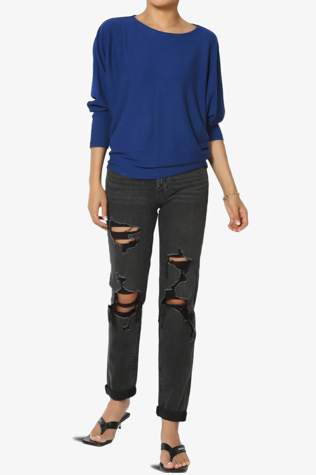 Pepper Dolman Sleeve Ribbed Top