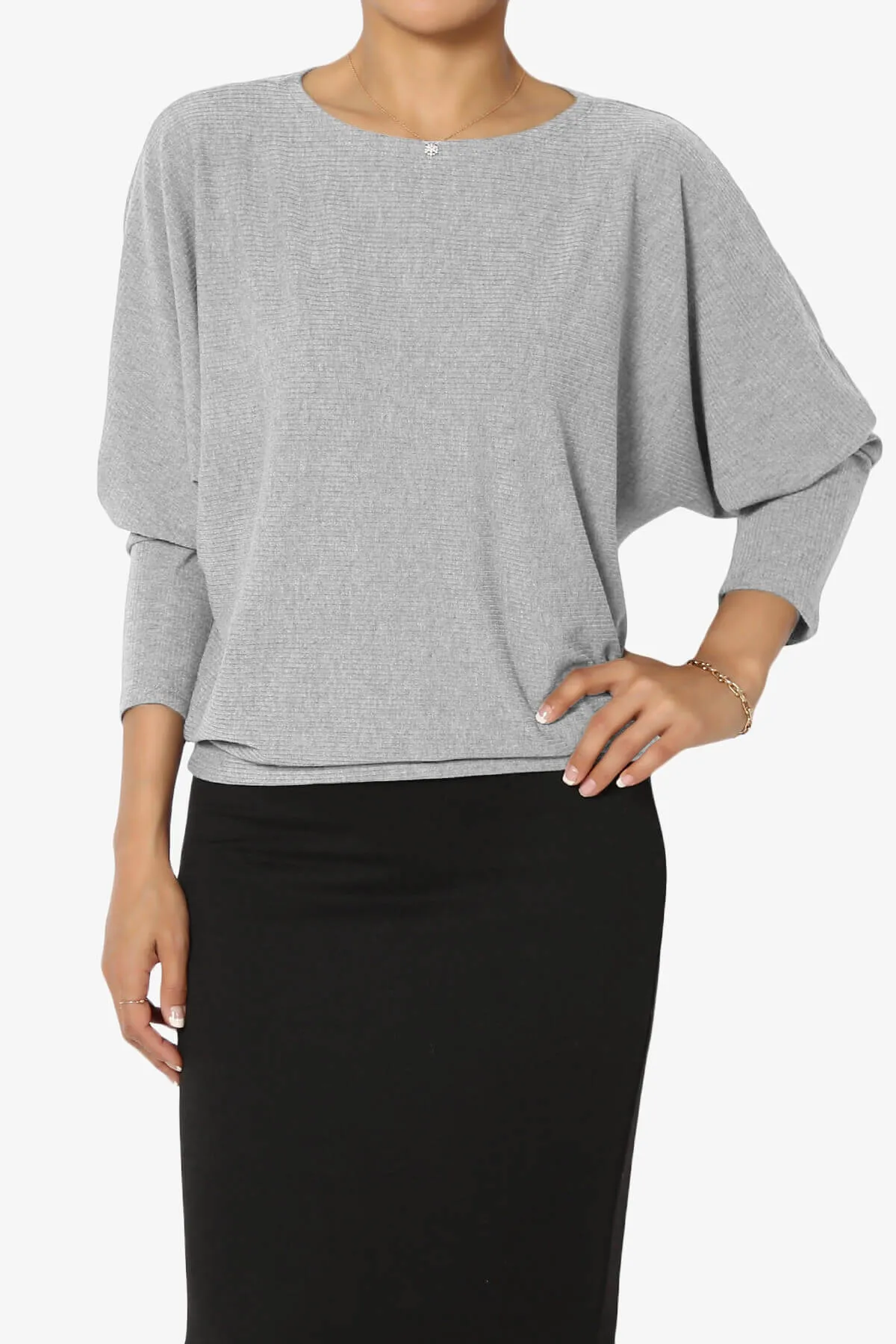 Pepper Dolman Sleeve Ribbed Top