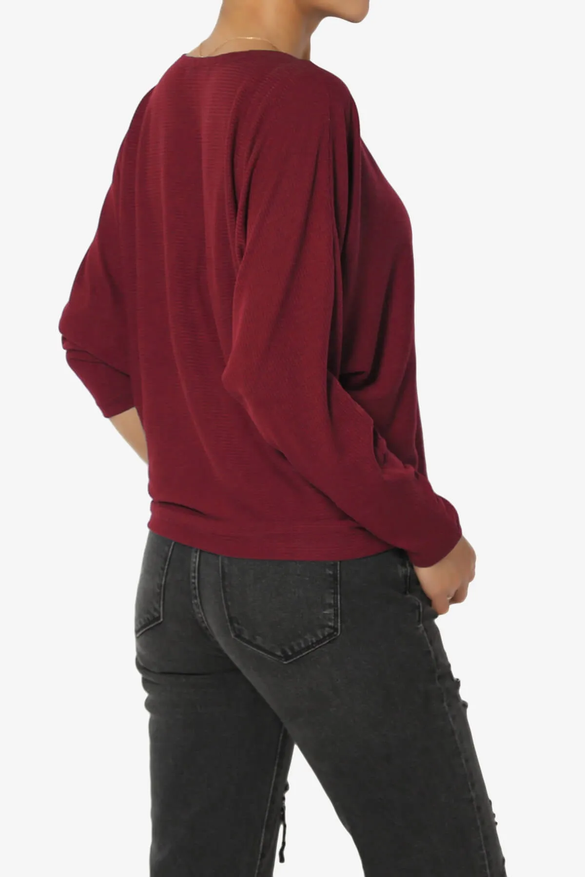 Pepper Dolman Sleeve Ribbed Top