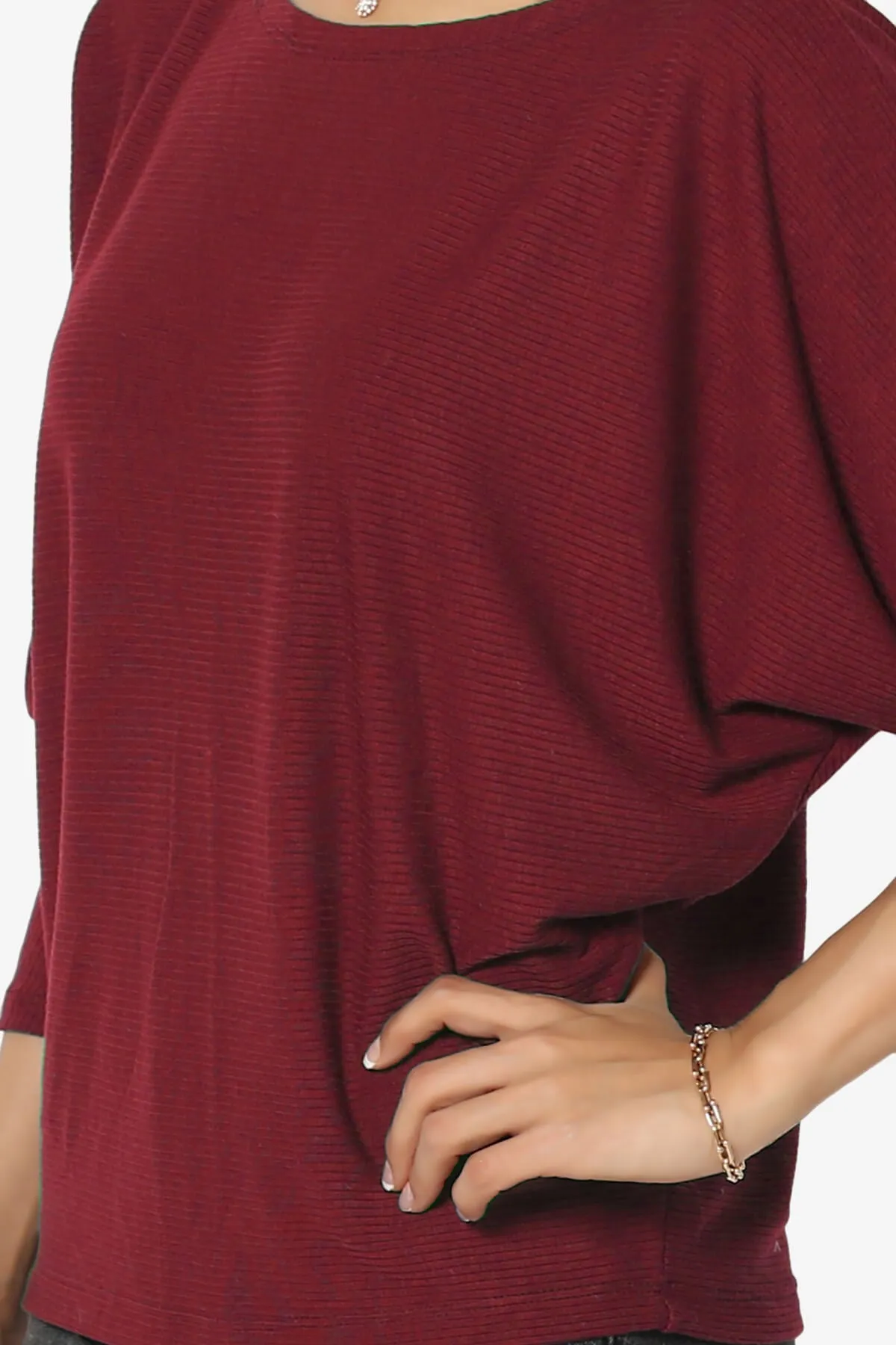 Pepper Dolman Sleeve Ribbed Top
