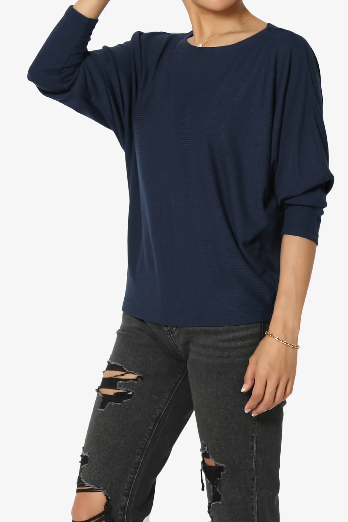 Pepper Dolman Sleeve Ribbed Top
