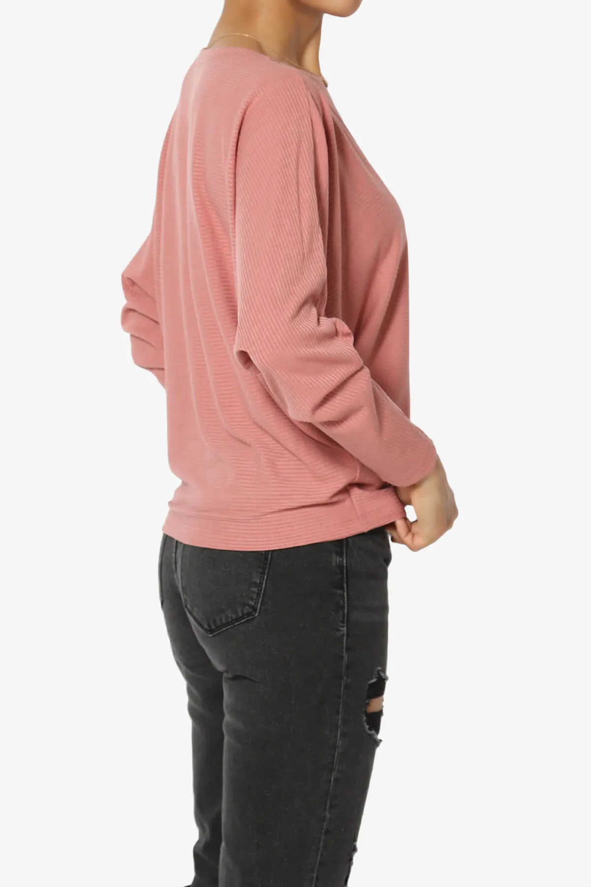 Pepper Dolman Sleeve Ribbed Top