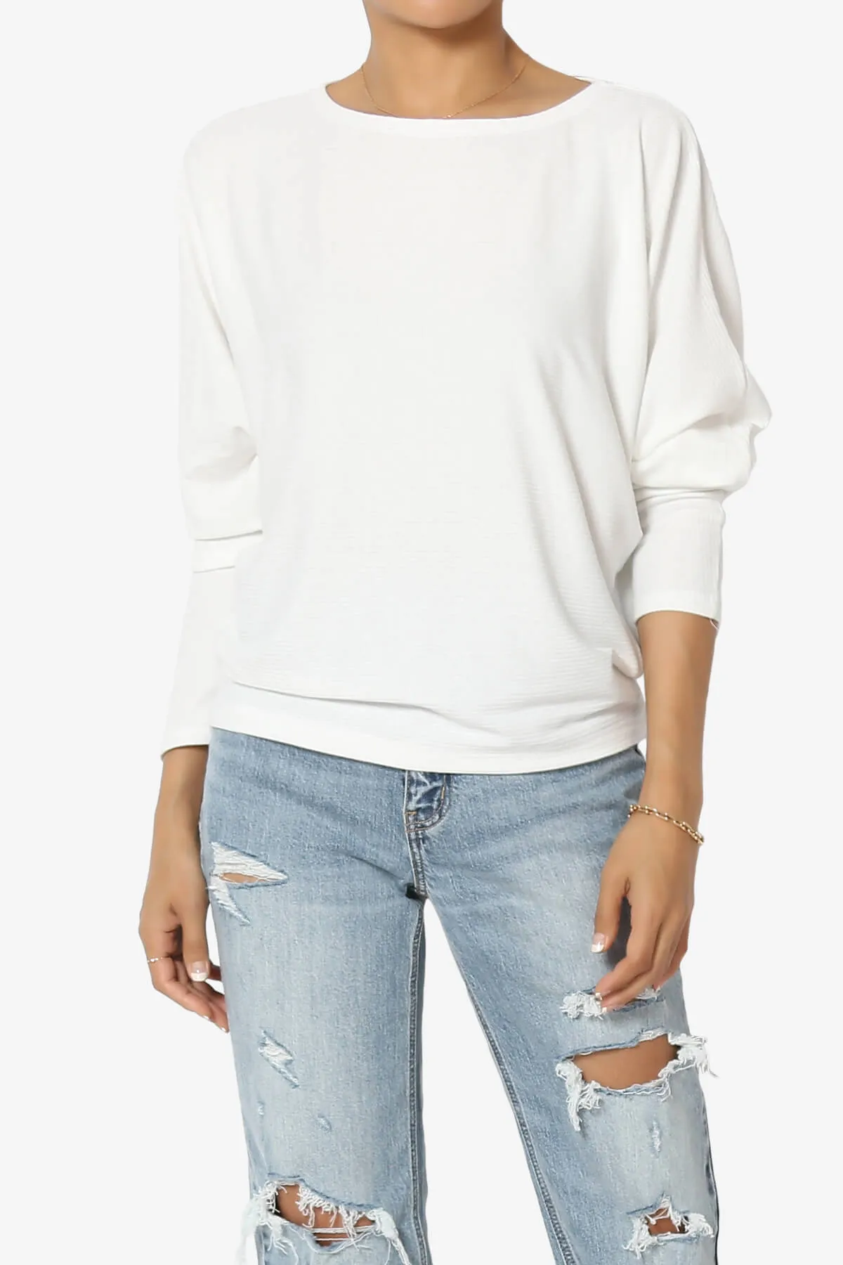 Pepper Dolman Sleeve Ribbed Top