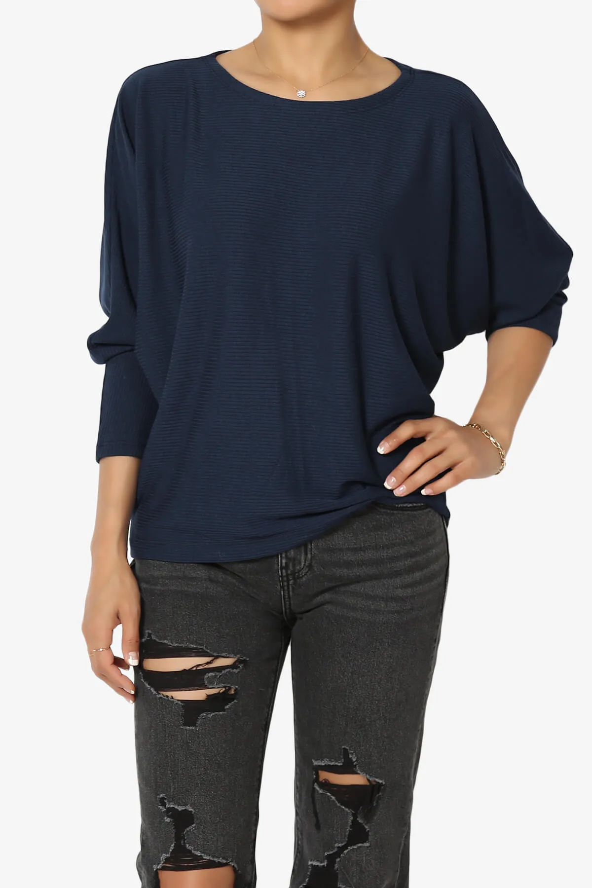 Pepper Dolman Sleeve Ribbed Top