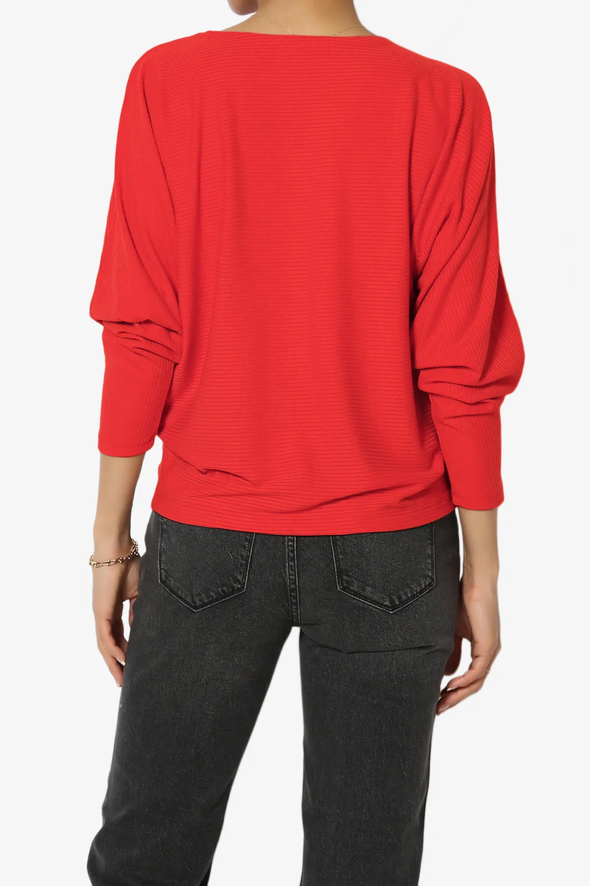 Pepper Dolman Sleeve Ribbed Top
