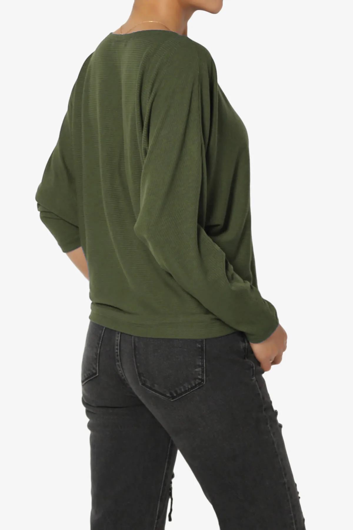 Pepper Dolman Sleeve Ribbed Top