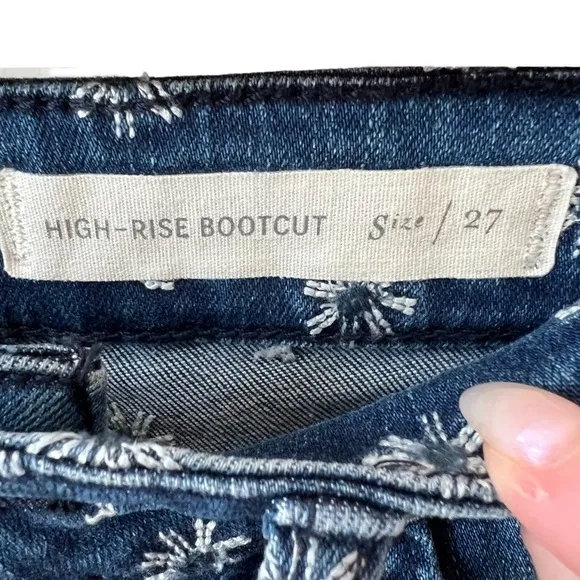 PILCRO Embroidered High Rise Bootcut Jeans