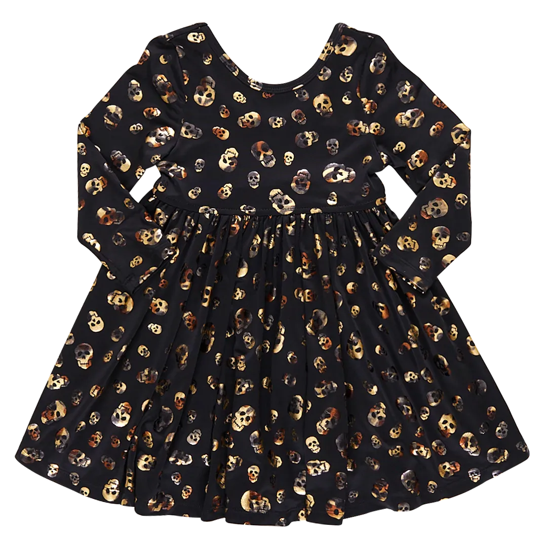 Pink Chicken Girls Lame Steph Dress - Foil Skulls