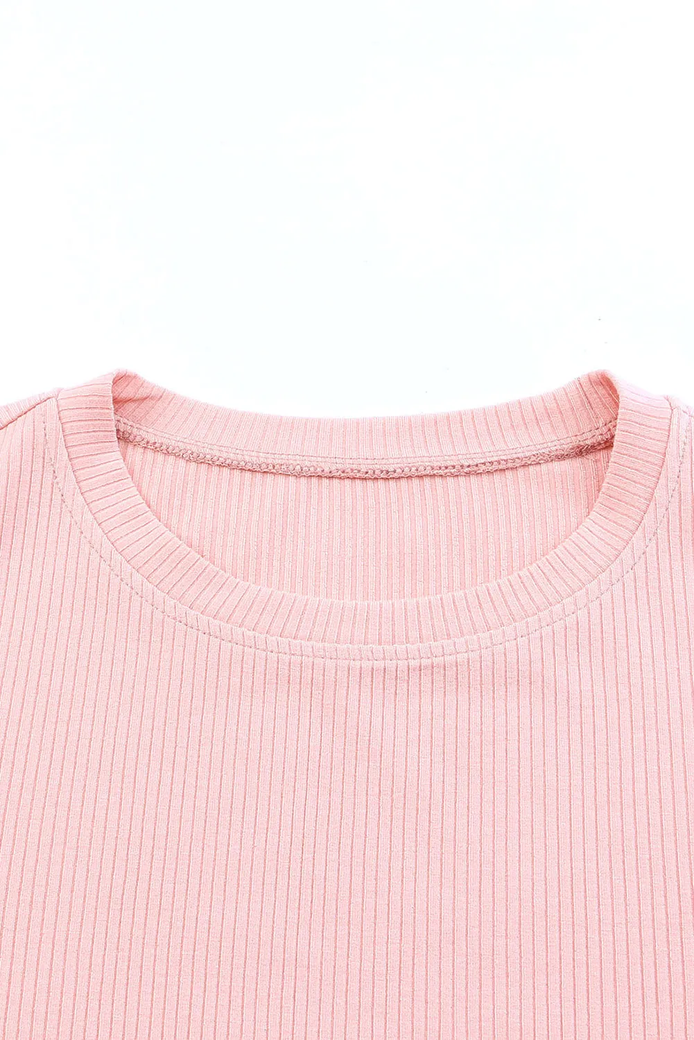 Pink Dot Mesh Ruffle Knit Top