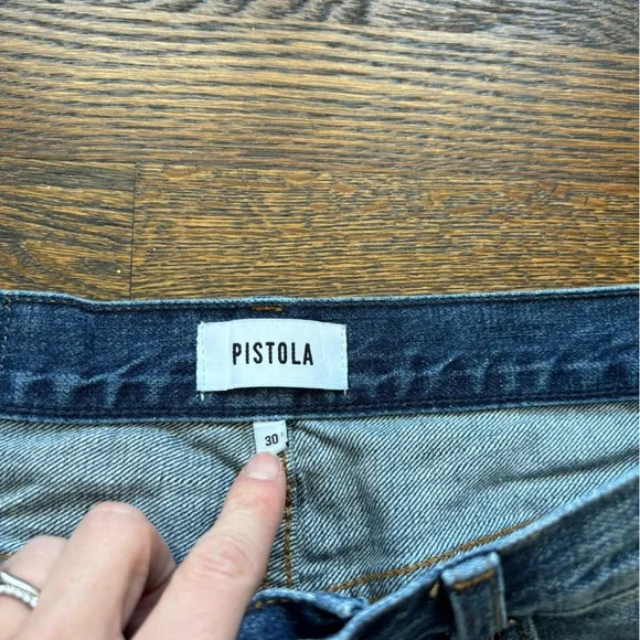 Pistola Charlie High Rise Ankle Straight Jeans in Medium Wash. Size 30.