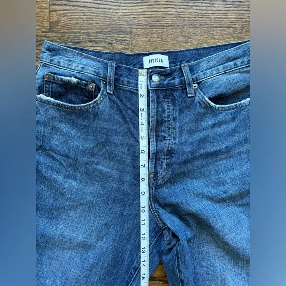 Pistola Charlie High Rise Ankle Straight Jeans in Medium Wash. Size 30.