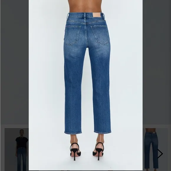 Pistola Charlie High Rise Ankle Straight Jeans in Medium Wash. Size 30.