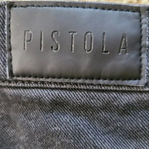 PISTOLA Keaton Distressed Straight Leg Busted Knee Jeans Black P6430FBK-TAU  24