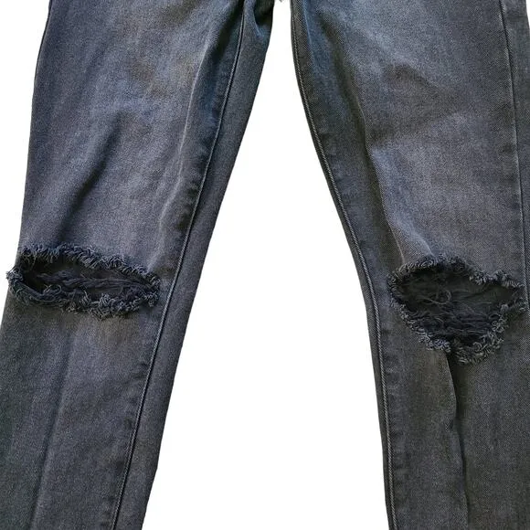 PISTOLA Keaton Distressed Straight Leg Busted Knee Jeans Black P6430FBK-TAU  24