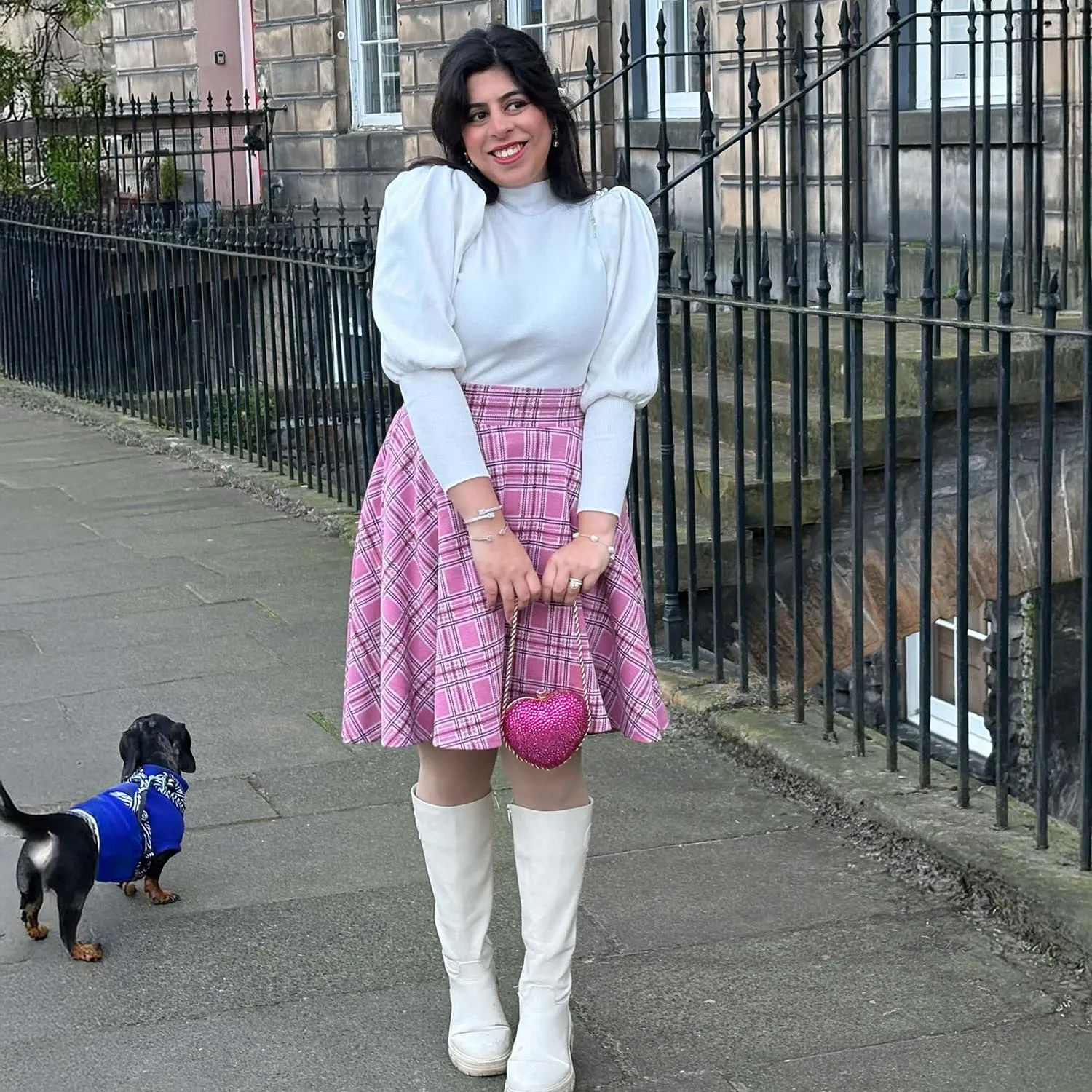 Plaid Flare Skirt - Highland Rose (V2)