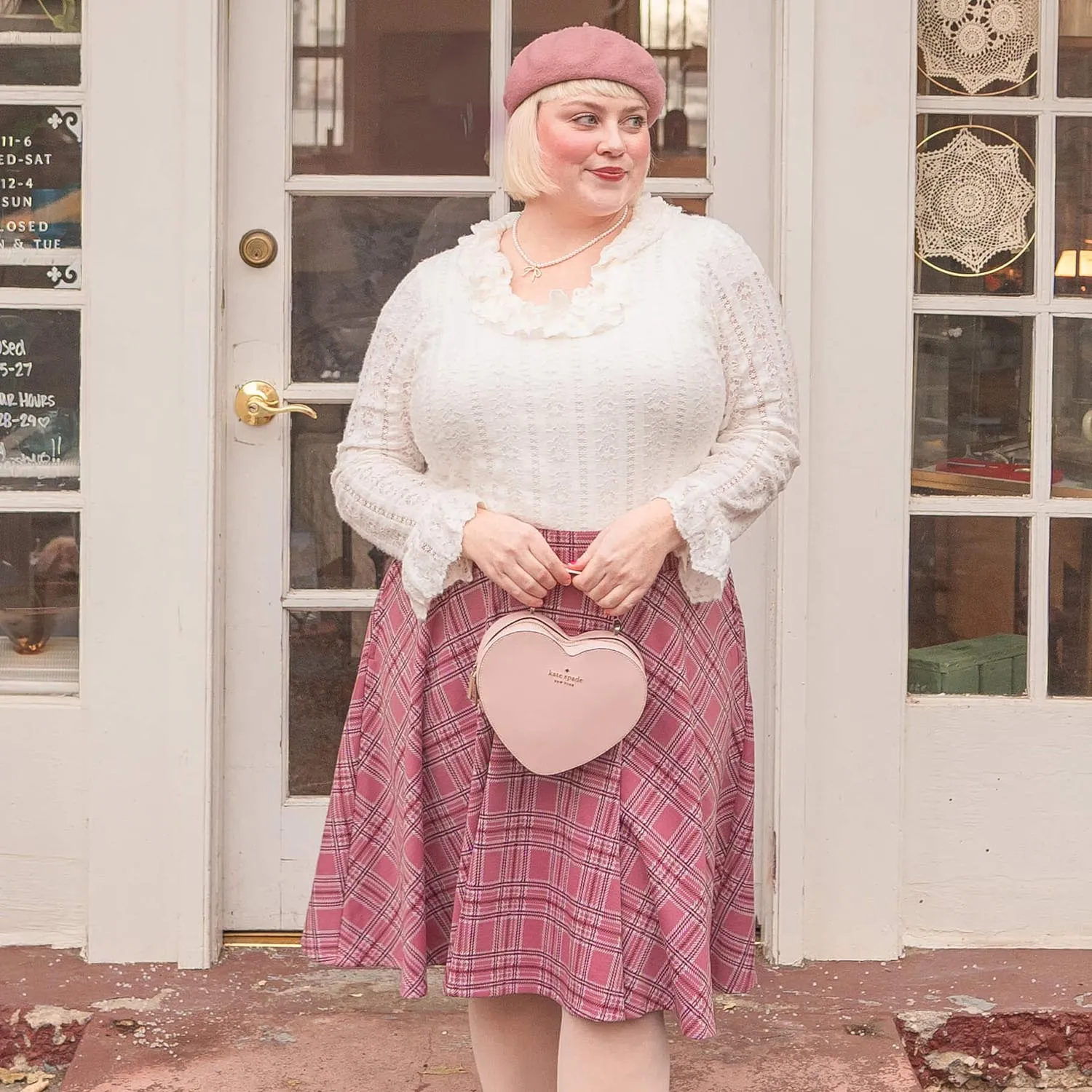 Plaid Flare Skirt - Highland Rose (V2)