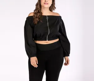 Plus Size One-neck Blouse Long-sleeved T-shirt