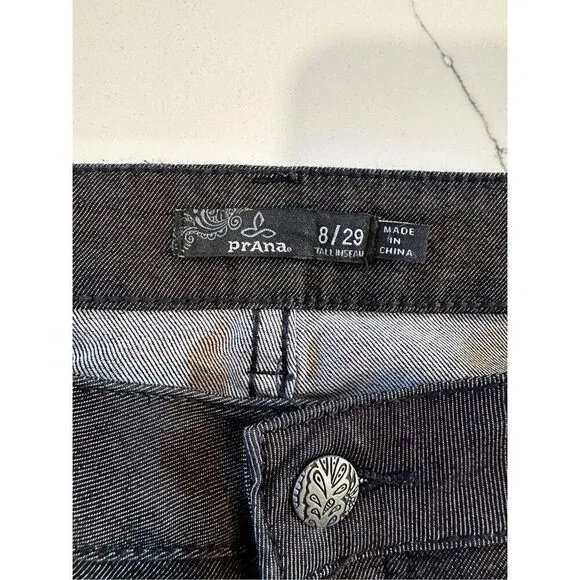 PrAna Mid-Rise Bootcut Jeans Charcoal Women’s Sz 8 Tall