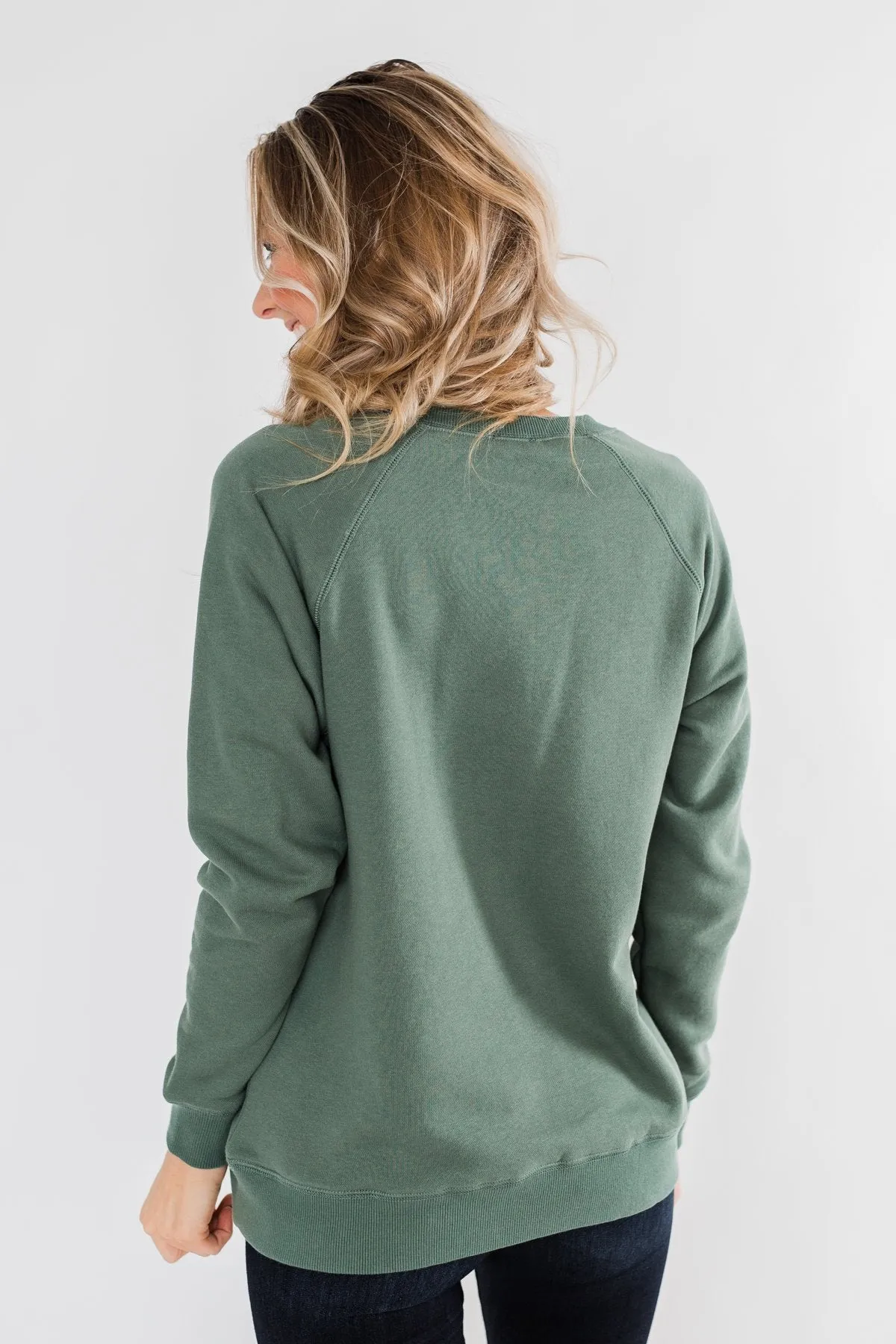 Pulse Basics Crew Neck Pullover- Dark Sage