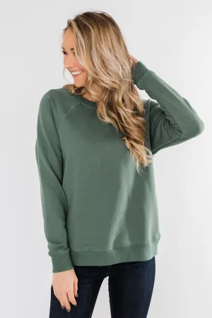 Pulse Basics Crew Neck Pullover- Dark Sage