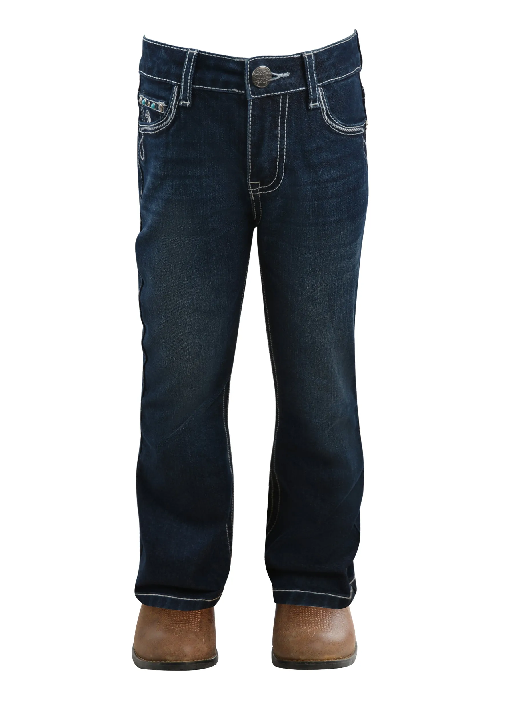 Pure Western Rhian Girls Bootcut Jeans Darkest Night