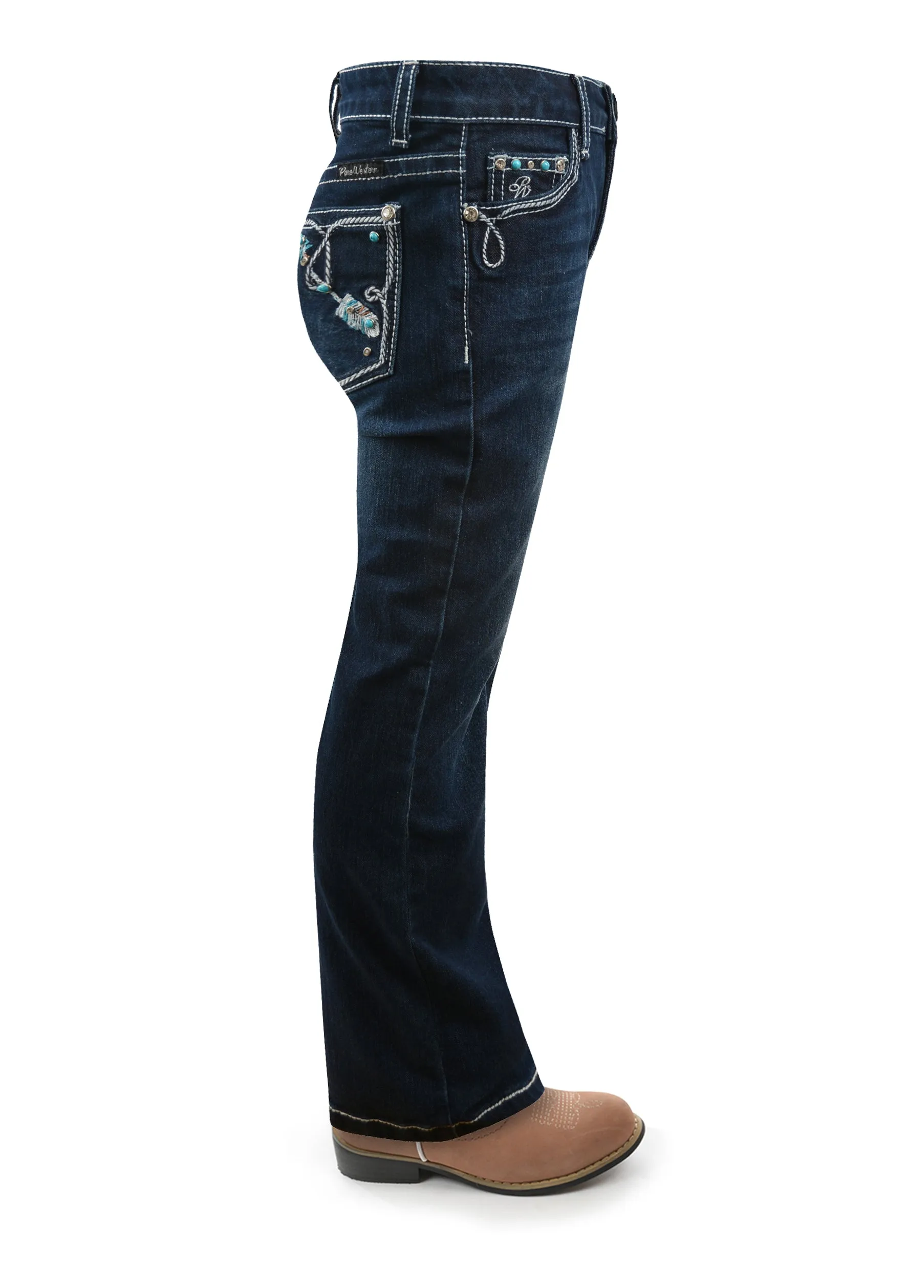 Pure Western Rhian Girls Bootcut Jeans Darkest Night