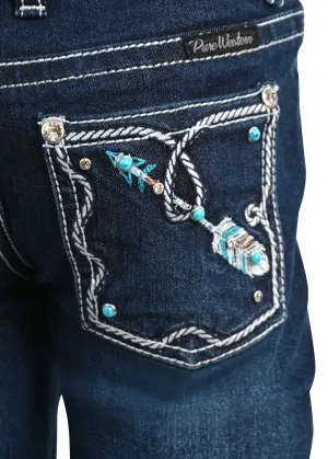 Pure Western Rhian Girls Bootcut Jeans Darkest Night