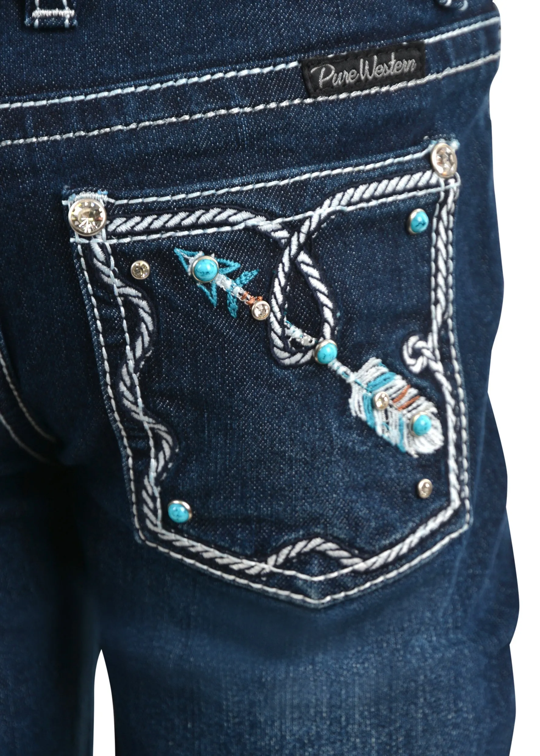 Pure Western Rhian Girls Bootcut Jeans Darkest Night