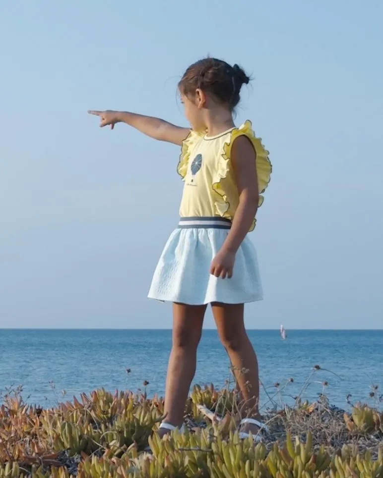 "Constance" Yellow Top & Mint Skirt