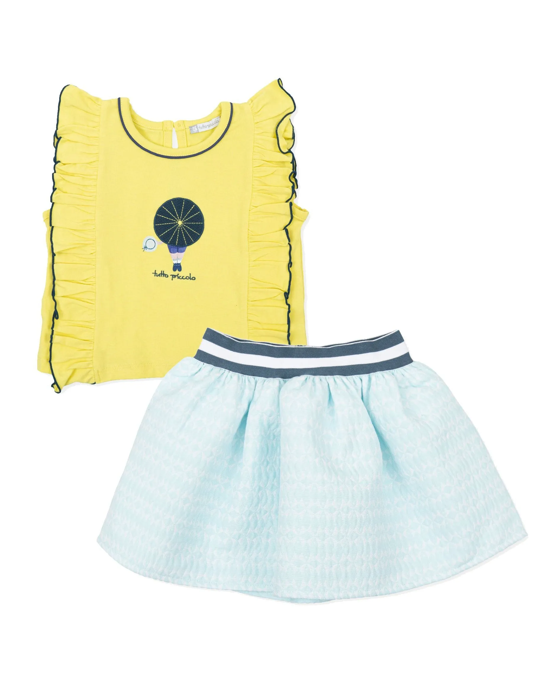 "Constance" Yellow Top & Mint Skirt