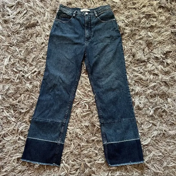 rachel comey slim legion straight jeans high rise size 2 blue DR