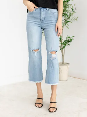 RFM High Rise Slim Straight Fray Hem