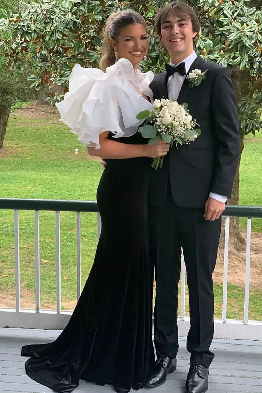 Roycebridal Paris |Mermaid V Neck Velvet Prom Dress with Slit