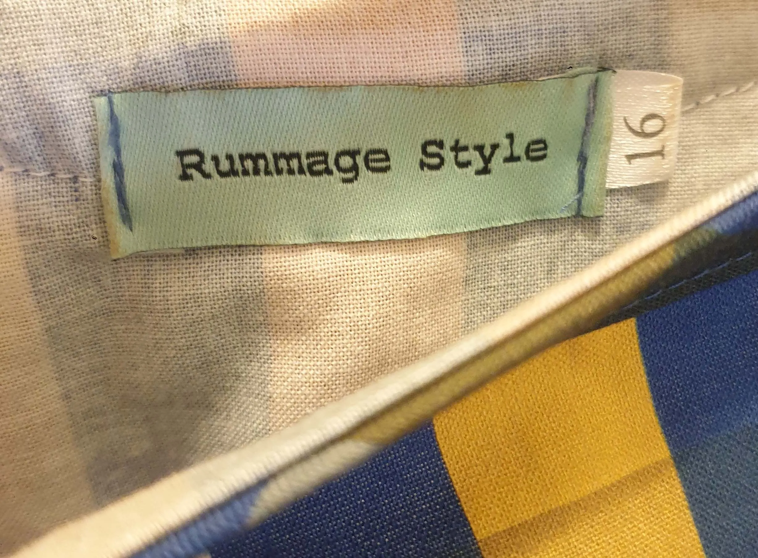 Rummage Style colourful check print long sleeve top size 16