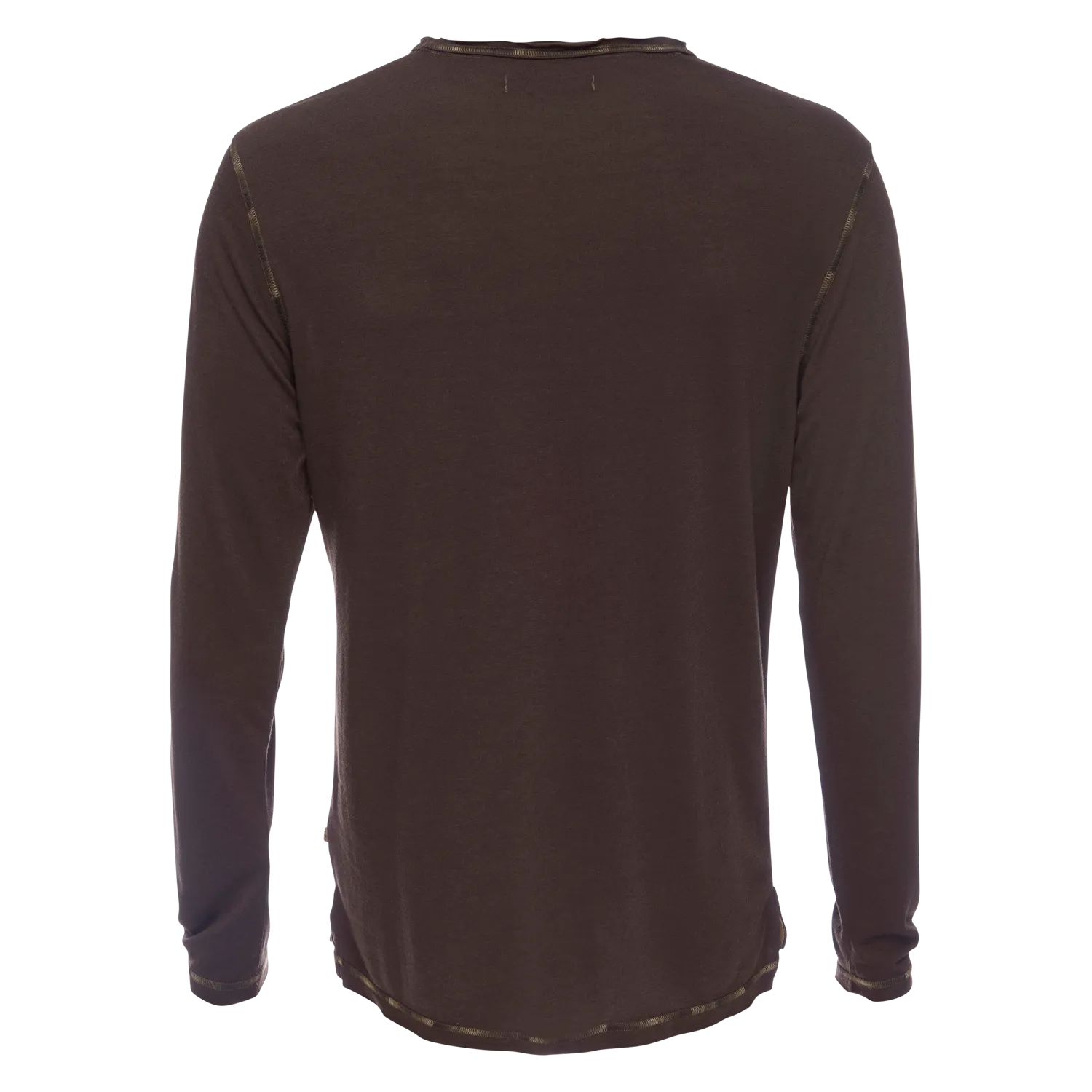 Ryan Raw Seam Ombre Stitch Crew Neck in Brown