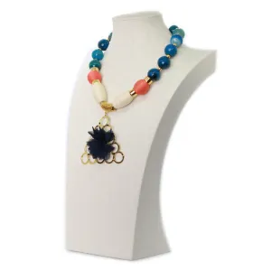 Seduction: Dark Blue Agate Necklace