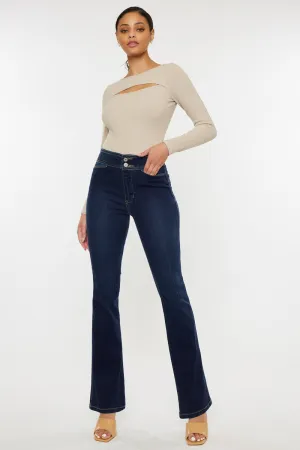 Seren High Rise Exposed Button Bootcut Jeans