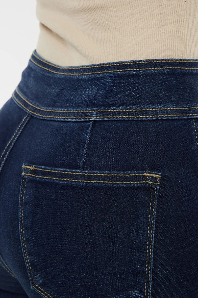 Seren High Rise Exposed Button Bootcut Jeans