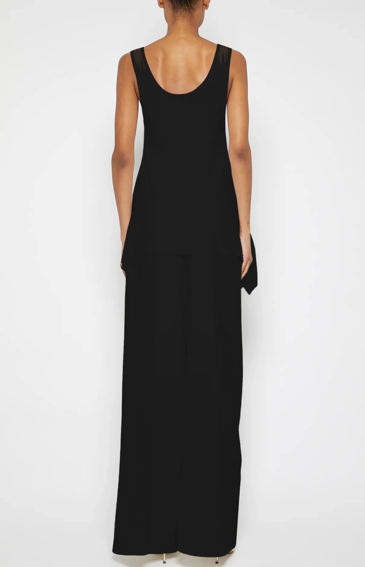 SHEER/OPAQUE PEPLUM SHELL TANK
