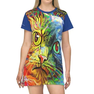 Shirtdress, Blue Dreamy Kitty
