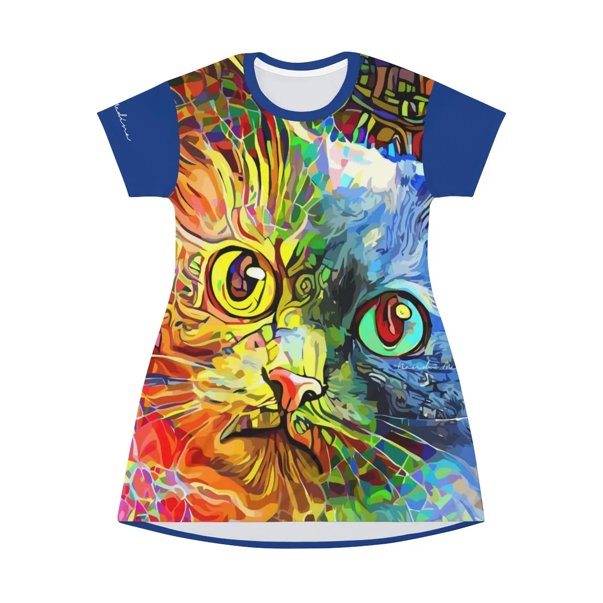 Shirtdress, Blue Dreamy Kitty
