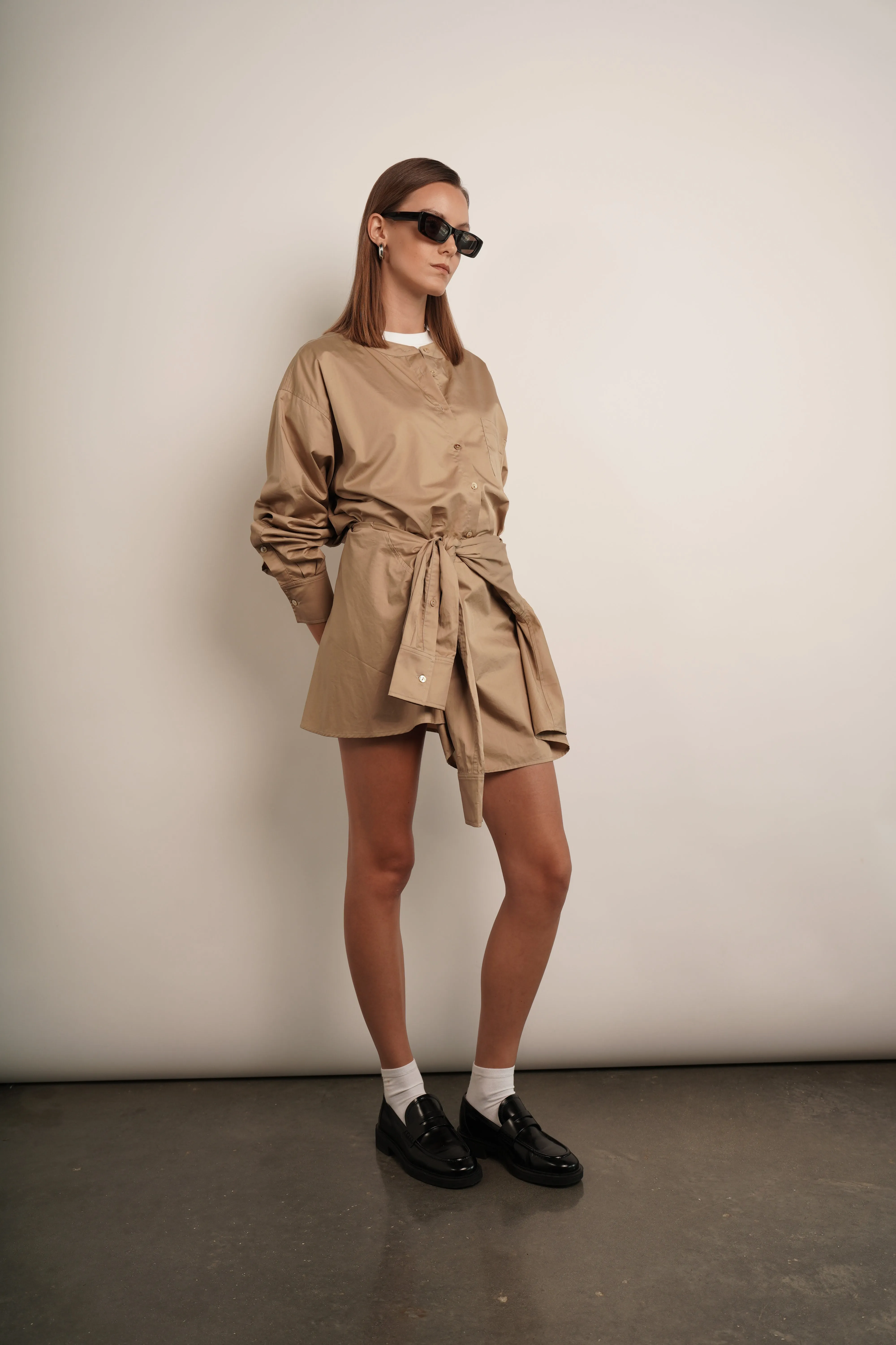 SIENNA SHIRT DRESS - BLACK