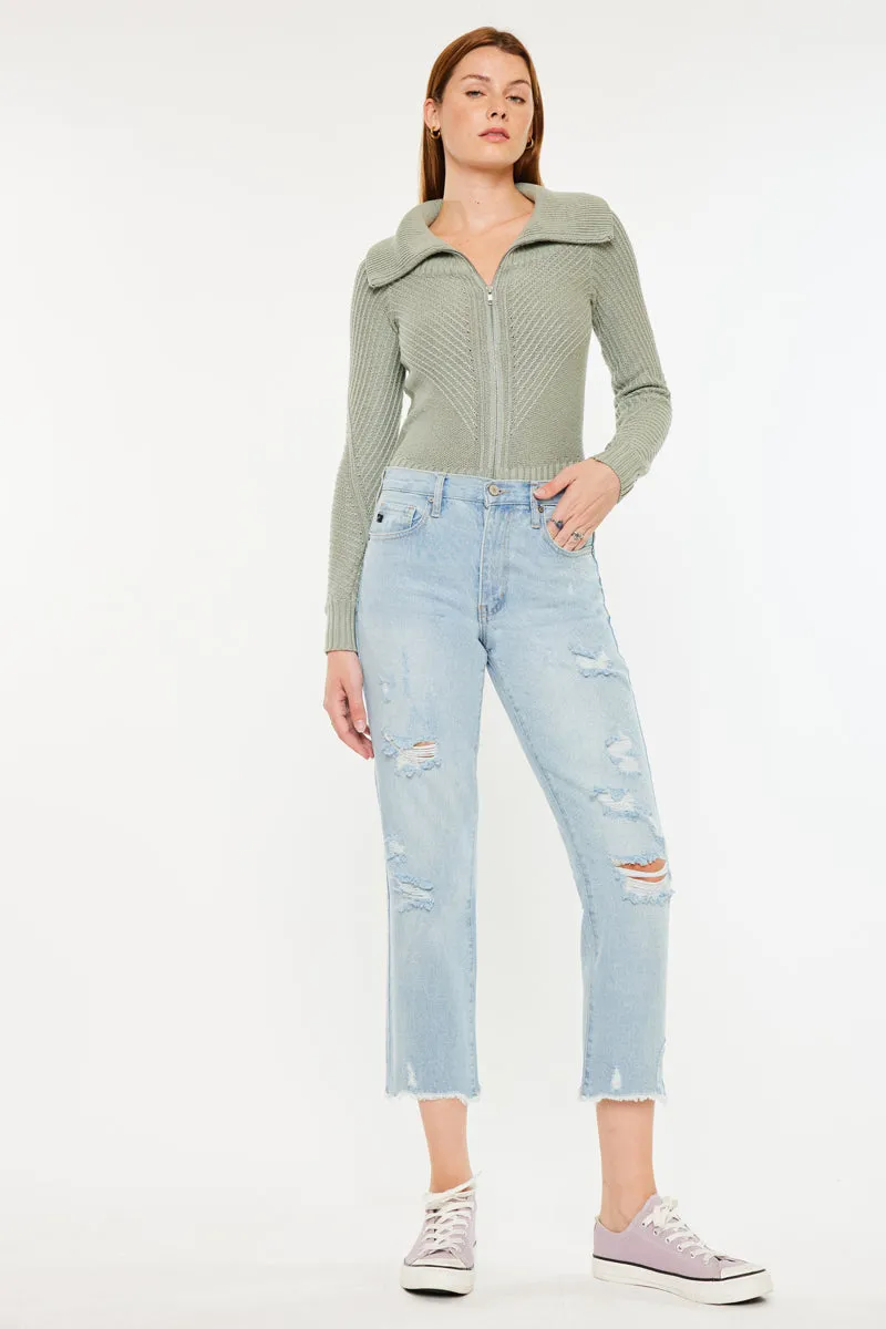 Sierra High Rise Straight Leg Jeans