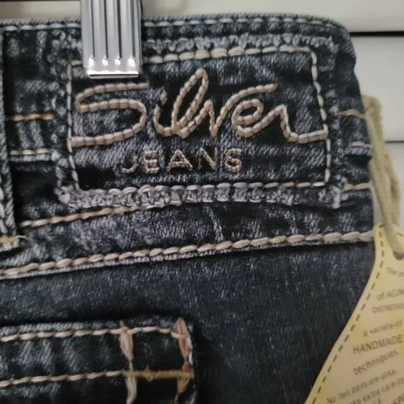 Silver Pioneer Women's Jeans 34 31 Distressed Bootcut Denim 34/31 NWT